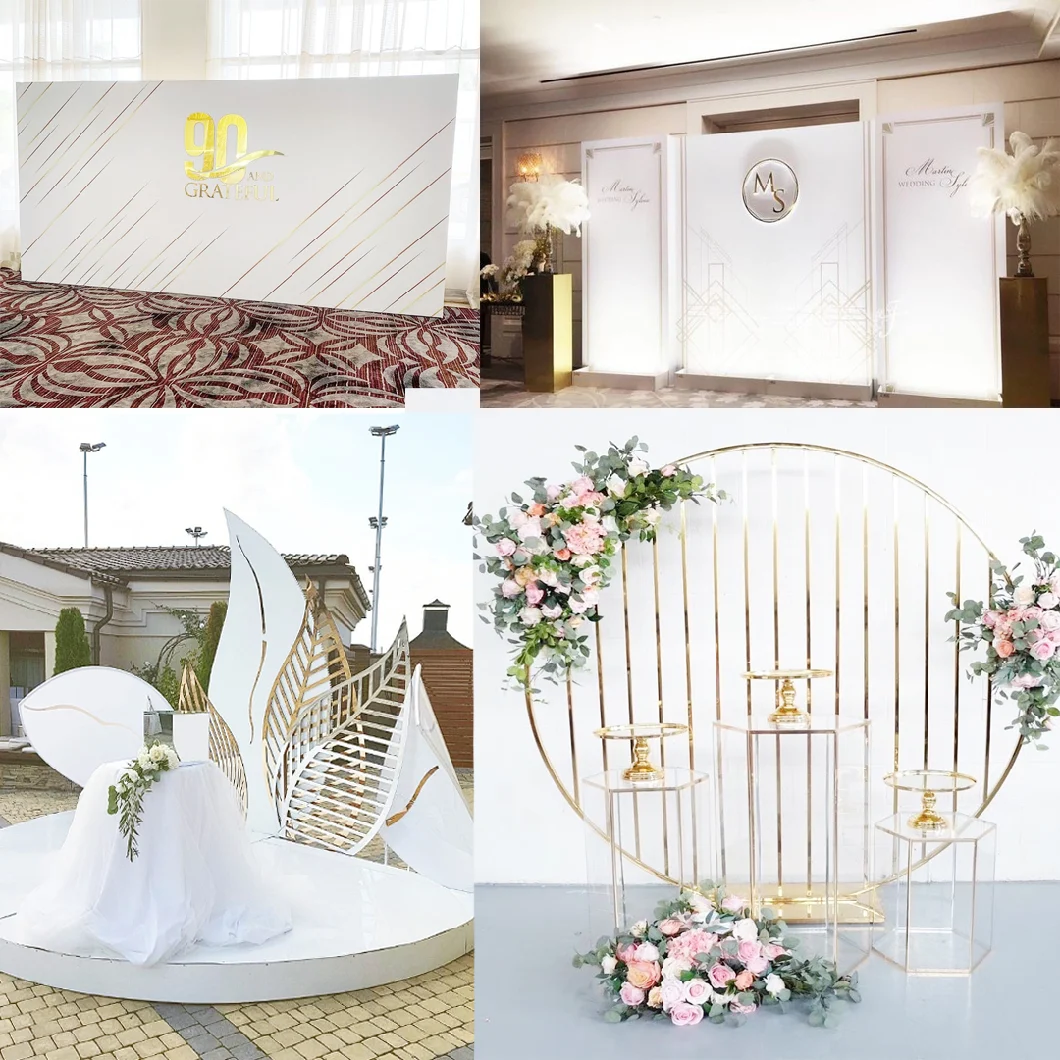 2020 Latest Design Wedding Banquet Iron Decoration White Trolley