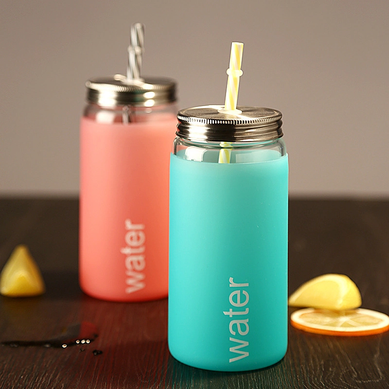 Smoothie Colour Silicone Protective Sleeve out Door Sport Glass Straw Beverage Tumbler