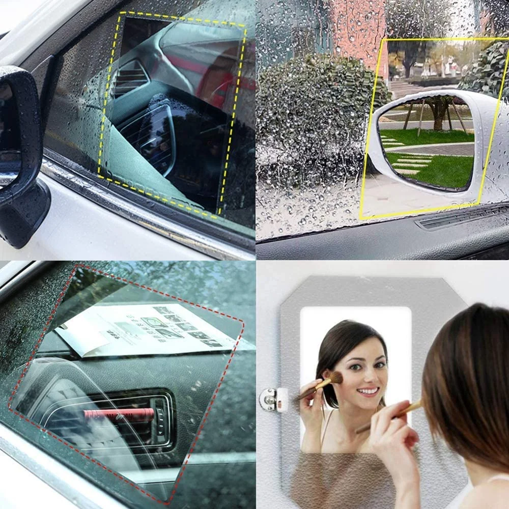 Car Rear View Mirror Film Waterproof Protective Film Anti Fog Anti Glare Anti Scratch for Cars Blind Spot Safe Driving