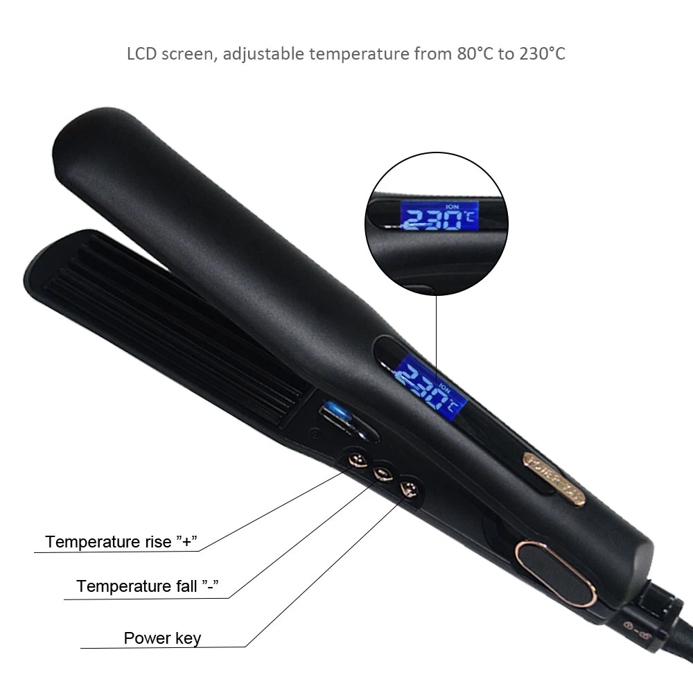 LCD Hair Straightener, Digital Flat Iron, cETL Certificated Hair Straightener, ETL Ce RoHS PSE Certificated, Swivel Cord 2m, Dual Voltage