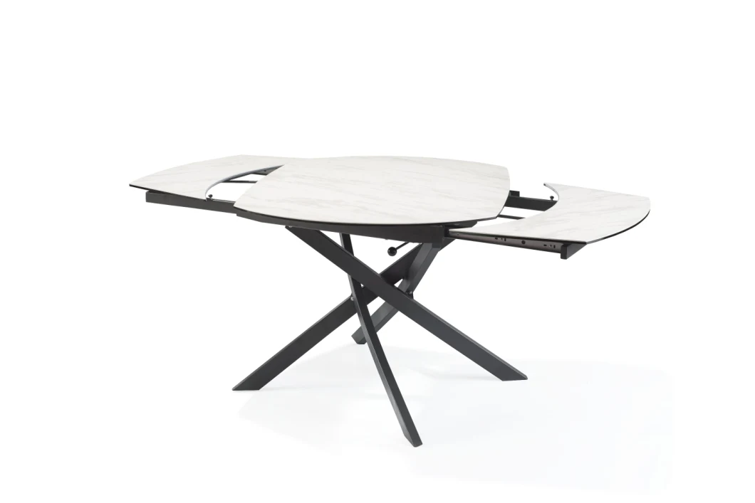Modern Simple Extension Rotating Oval Ceramic Dining Table