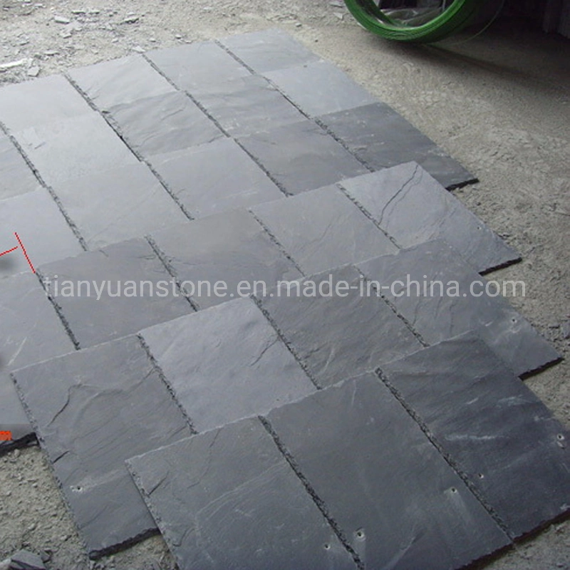 Black, Grey Roof Slate Tiles with Natural Split Surface