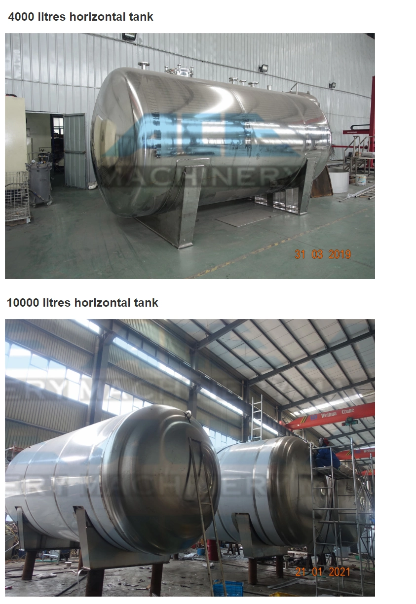1000 Liter Stainless Steel Horizontal Beer/Water/Ethanol Storage Tank Pressure Vessel