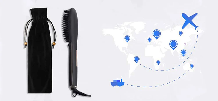 OEM Factory Price 2 in 1 Ionic Hair Straightener Brush (Q20)
