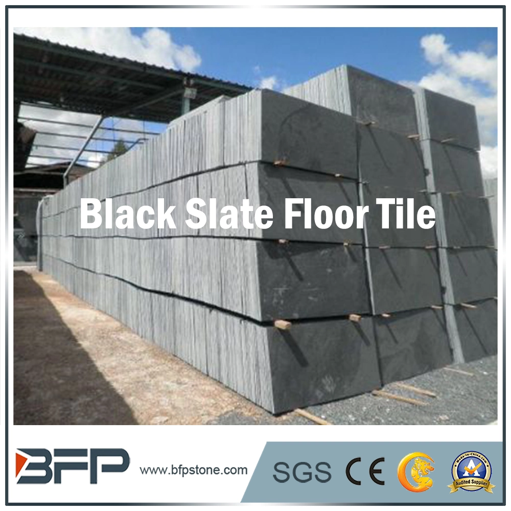 Chinese Cheap Black Slate Flooring Tile with Natural Surface