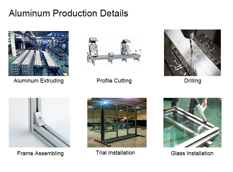 China Supplier 2 Tracks Aluminium Frame Window Sliding Glass Window