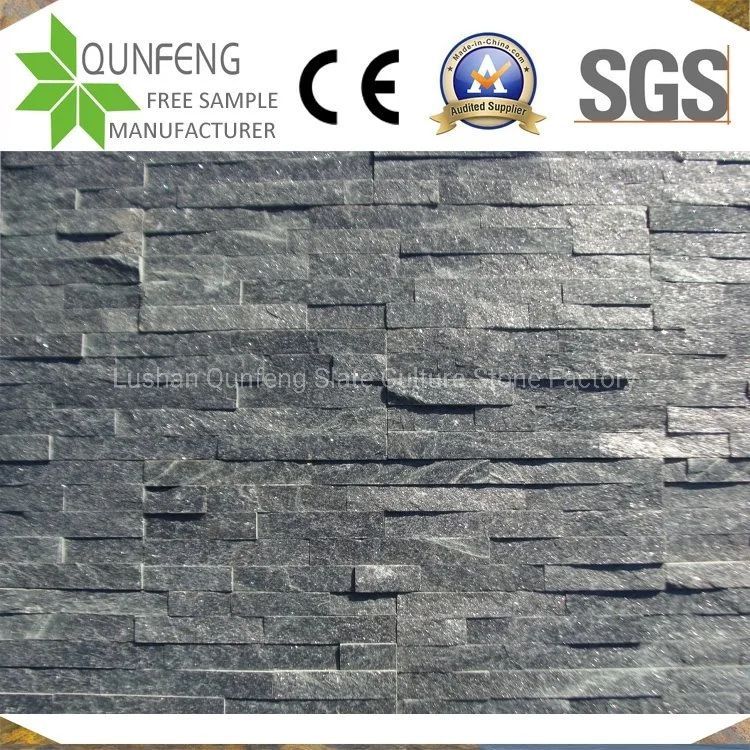 Pizarra China Natural Black Culture Stone Panel Quartzite Wall Decoration