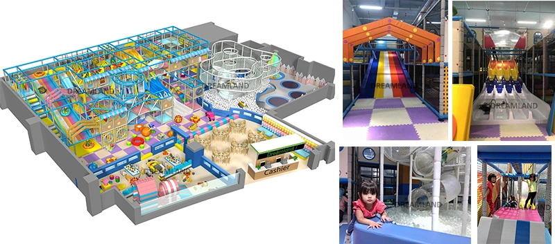 Professional Safe ASTM Standard Big Wave Slide Amusement Entertainment Park Indoor Playground