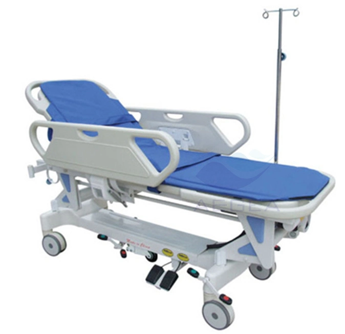 AG-HS009 Ce ISO Approved Electric with I. V. Pole Folding Stretcher with Wheels