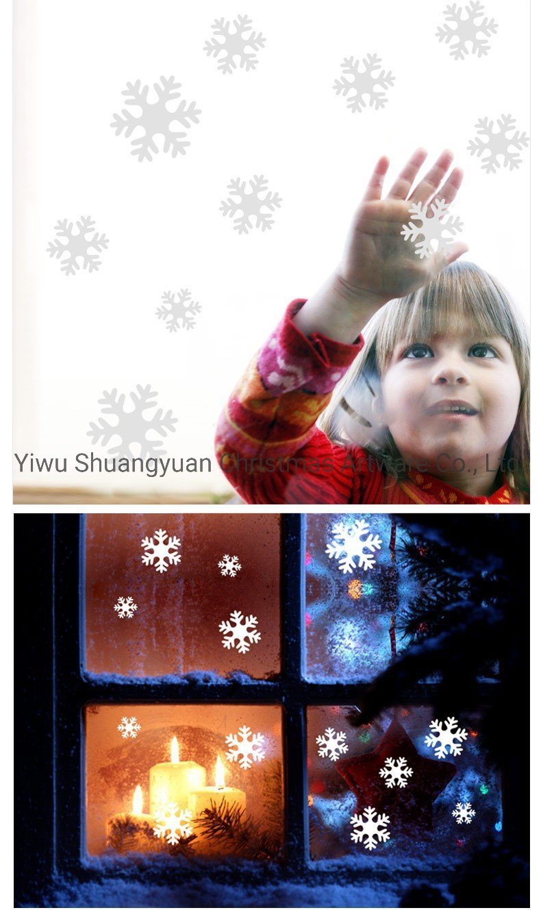 Cute Snowman Plastic Window Sticker Door Sticker Fridge Sticker Glass Window Wall Window Stickers Home DIY Decal Snowflake Xmas Art Decor