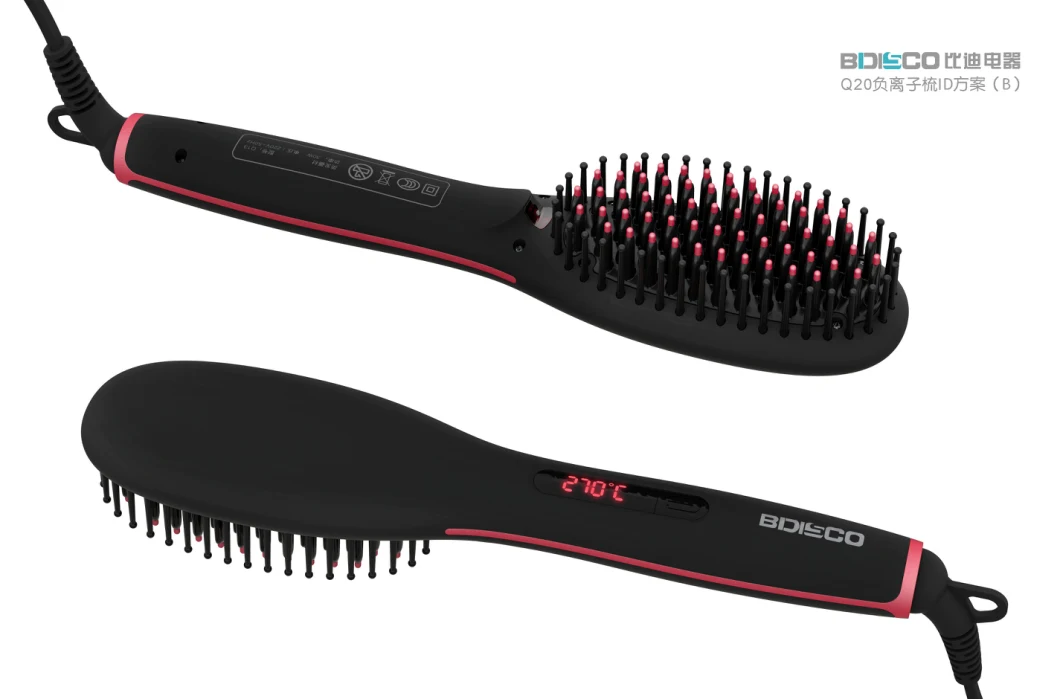 LCD Electric Digital Fast Hair Straightening Comb with Anion Generator
