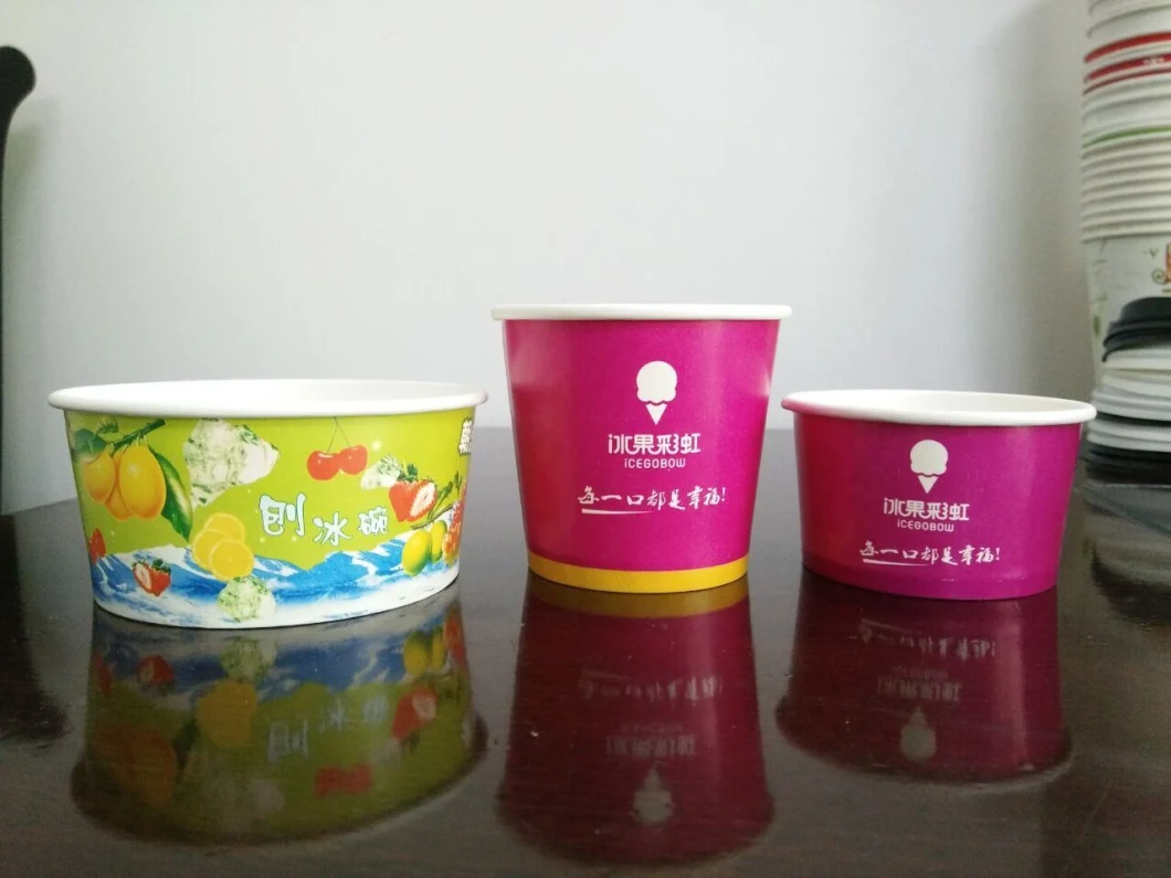 Custom Logo Design Disposable Bowl & Cup for Salad Pudding Frozen Yogurt Fruit Water Ice