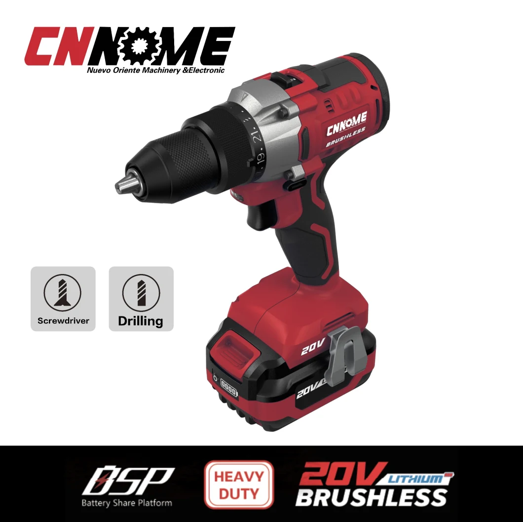 Heavy Duty Cordless 20V Brushless Double Speed Drill Plus Power Tools