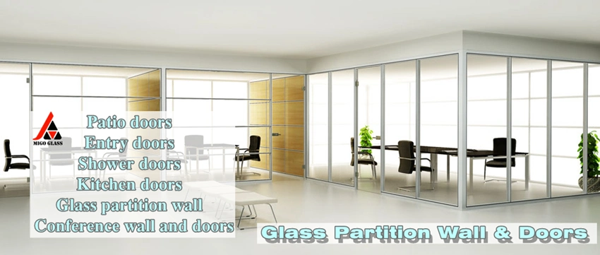 Interior Office Glass Partition Wall and Door, Hinged Folding Sliding Glass Door Supplier in China