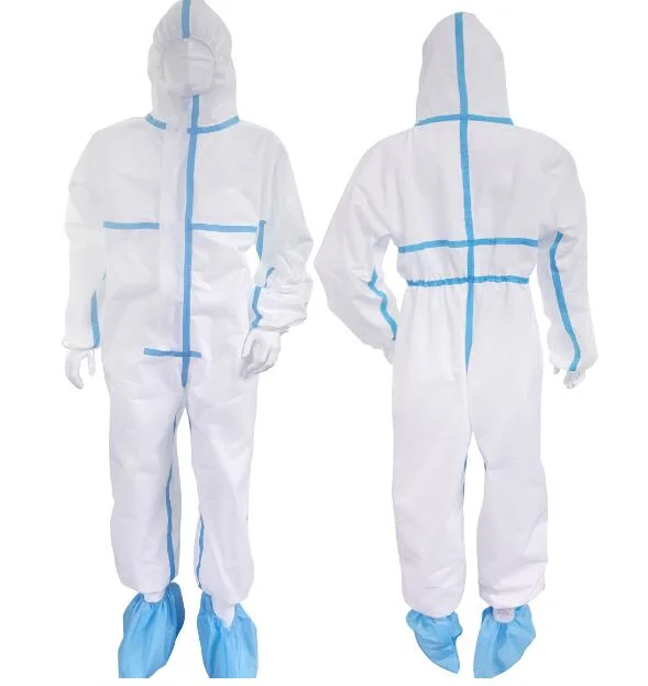 Disposal Safety Protective Gown Clothing Vendors Manufacture PP+PE SMS Material Coverall, Protective Suit Isolation Gowm