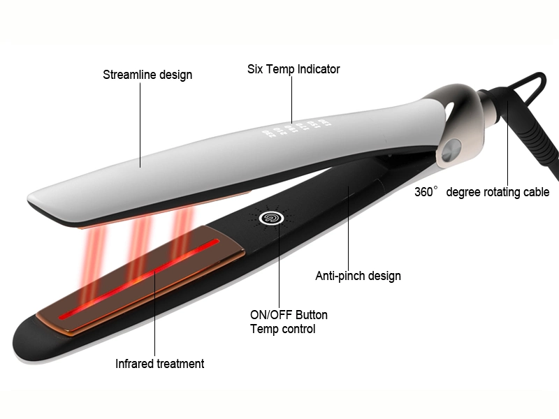 Perfect for Styling Ergonomic Infrared Styling Hair Straightener Flat Iron