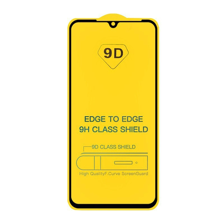 9d Silk Printing Tempered Glass with Yellow Board Full Protective Mobile Phone Tempered Glass Screen Protector