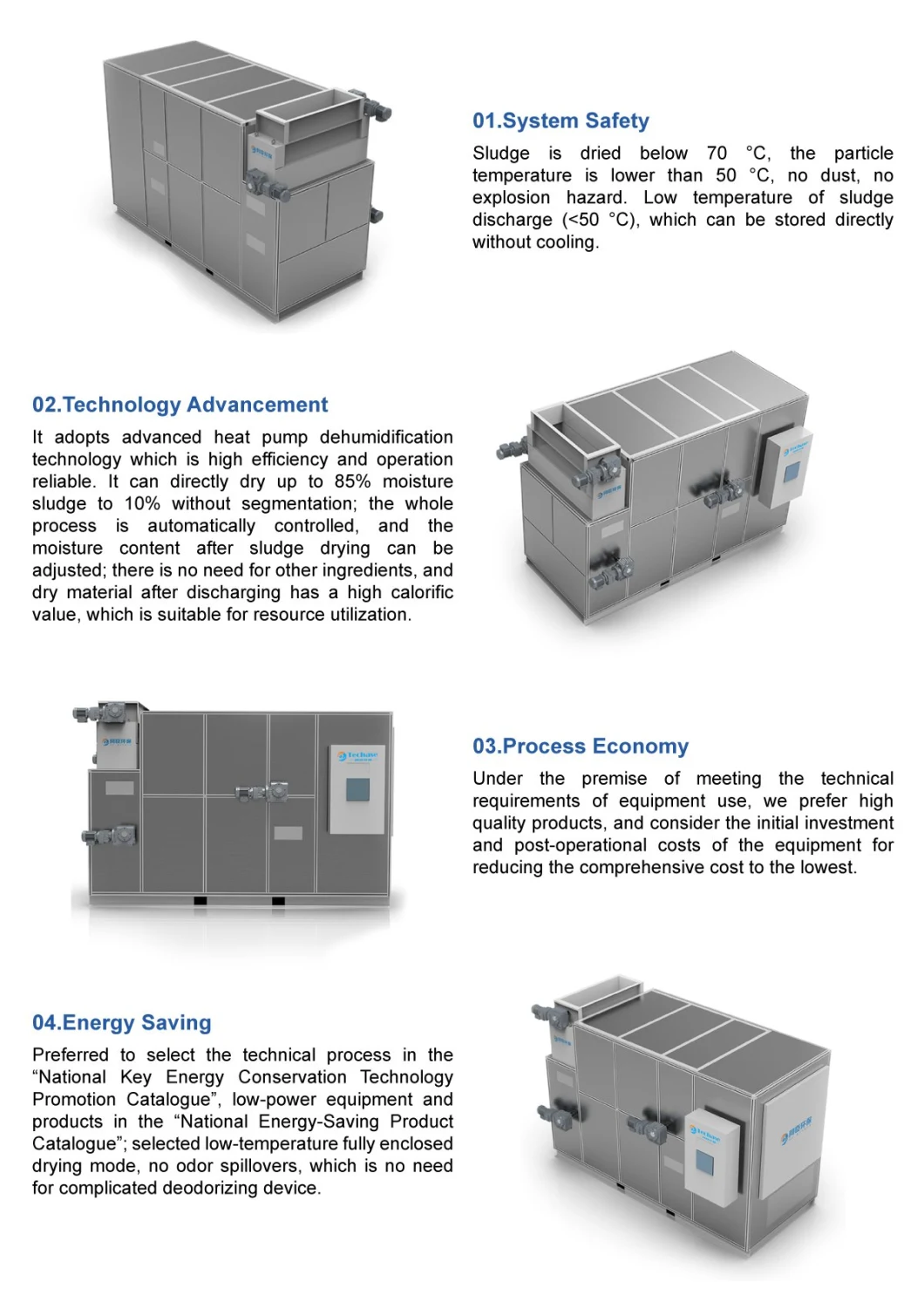 Techase Sludge Dryer Municipal Sludge Treatment Equipment Wmq 0729