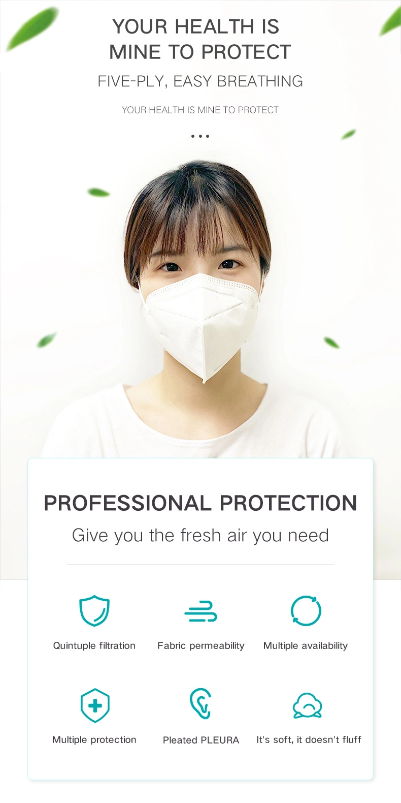 Blue Color Protective Disposable Protective Face Mask in Low Price for Adults