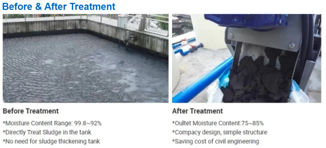Mobile Food Plant Wastewater Treatment Screw Press Sludge Dewatering Equipment
