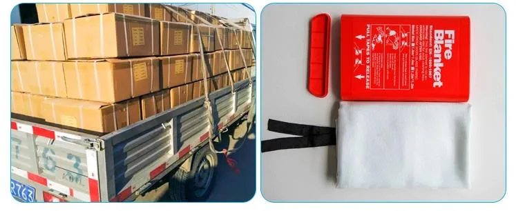 Customized Accept 1*1m Emergency Car Fire Blanket 0.43mm Fiber Glass Material Fire Stop Blanket Wihth PVC Box