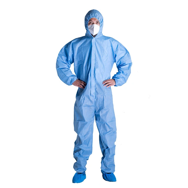 Protective PP/SMS/Microporous Coverall with Head Cover with Shoe Cover