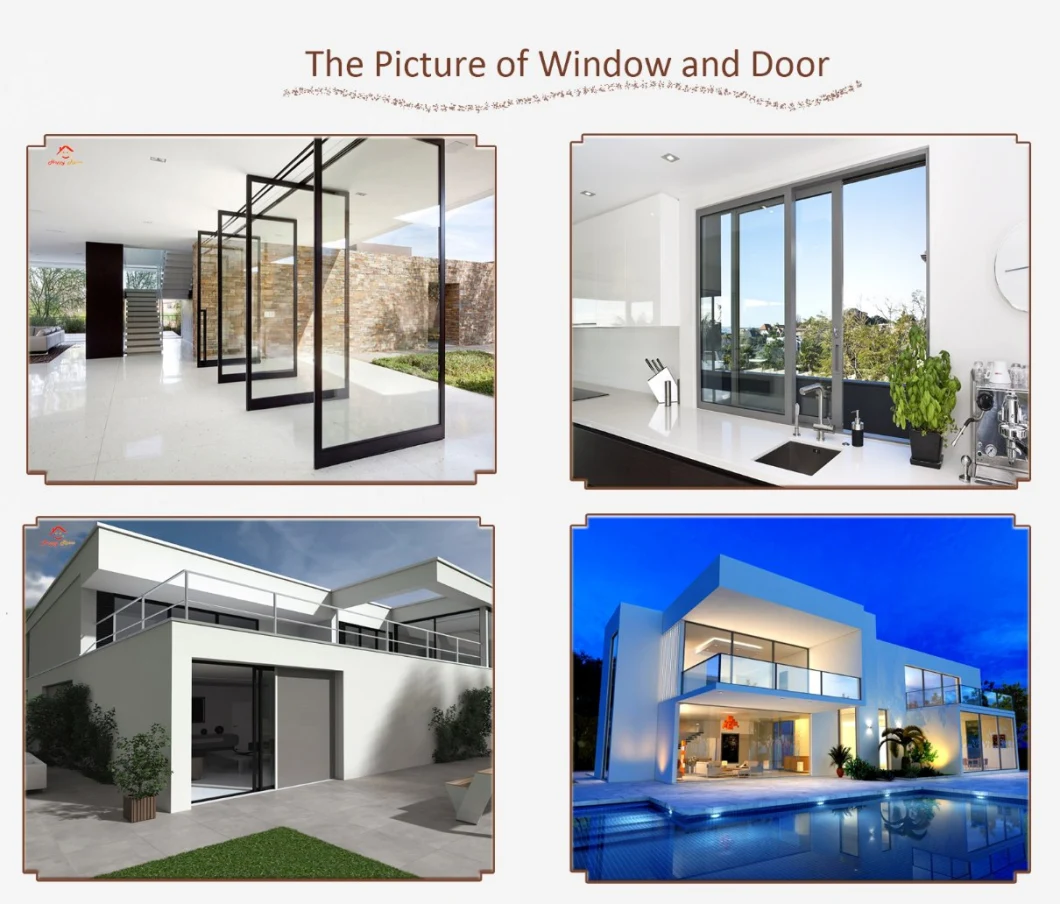 Metal Profile Interior Exterior Aluminium Sliding Door Folding Door with Double Glass
