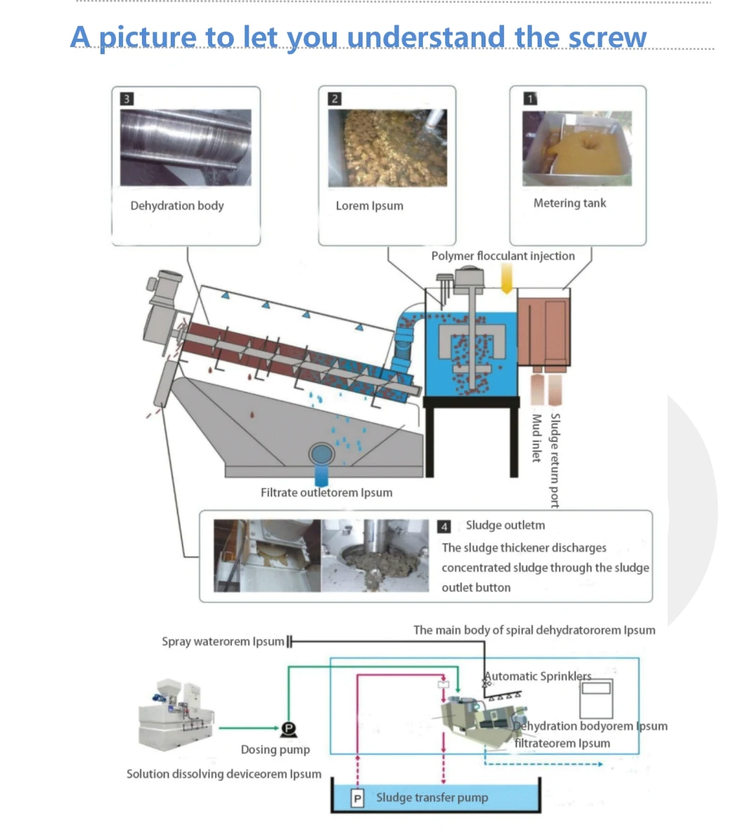 Sludge Dewatering Screw Press Dehydrator Solid Liquid Separator Producer by Top 10 Manufacturer Sanshine in China