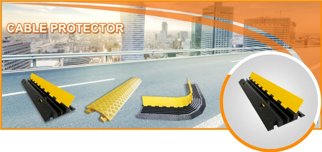 Outdoor Rubber 2 Channels Cable Protector Cable Protector Ramp Wire Protector