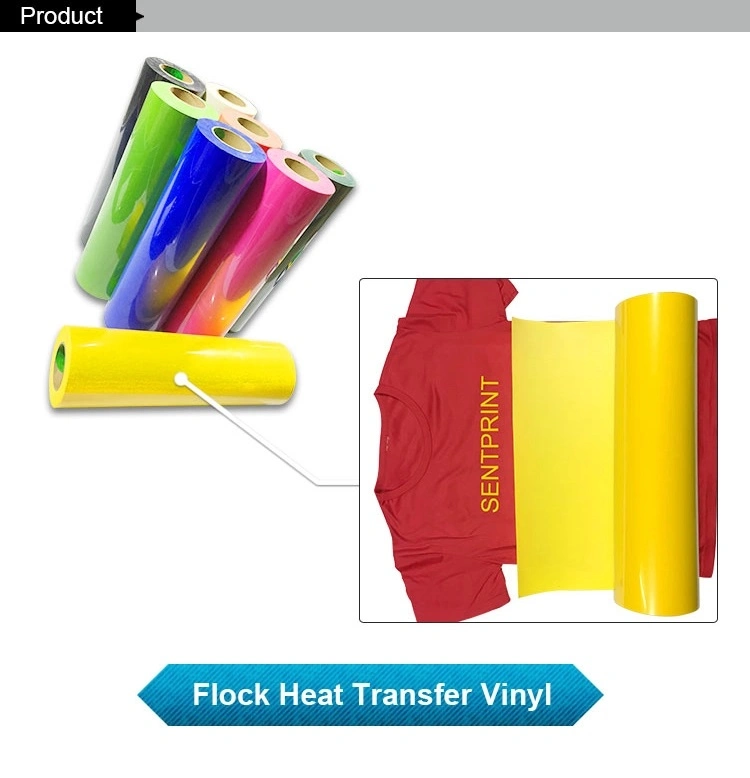 PU Flock Heat Transfer Vinyl Iron-on PU T-Shirt Garment Heat Press Vinyl Htv