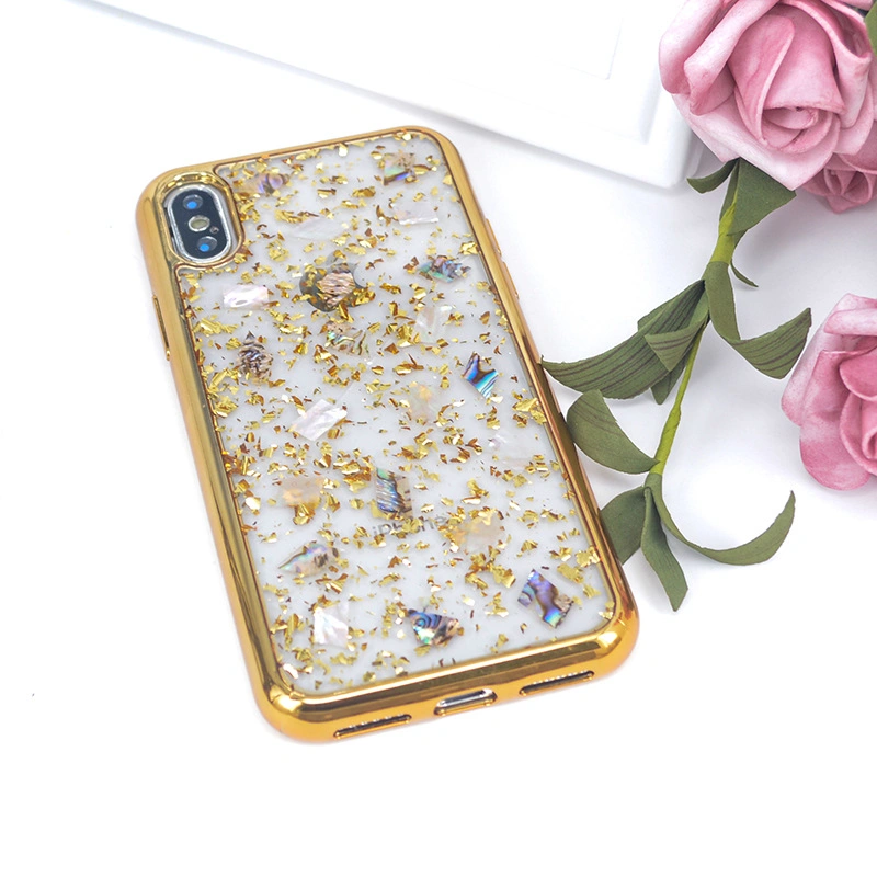 Electroplated Bumper Frame Bling Glitter Phone Case Protective Back Cover