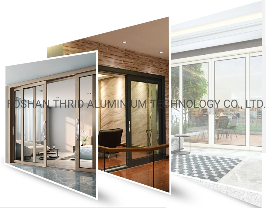 Champagne Aluminum Slide Track Three Track Special Glass Sliding Window Aluminium New Glass Window