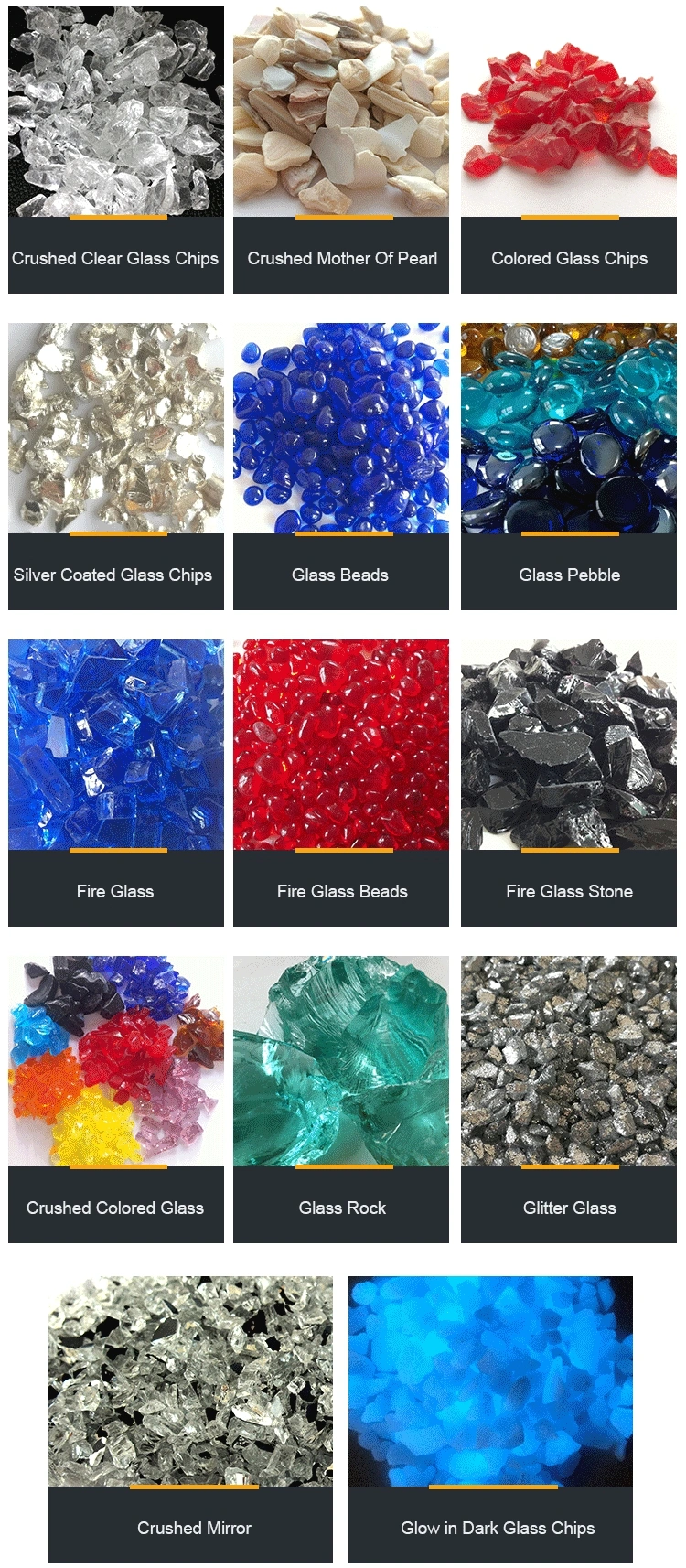 Crushed Broken Colored Glass /Recycled Glass Chippings for Crafts