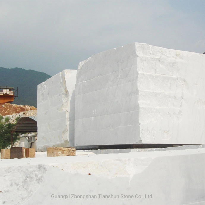 a Good Quality Factory Price Guangxi White Carrara Marble Block, White Marble Block
