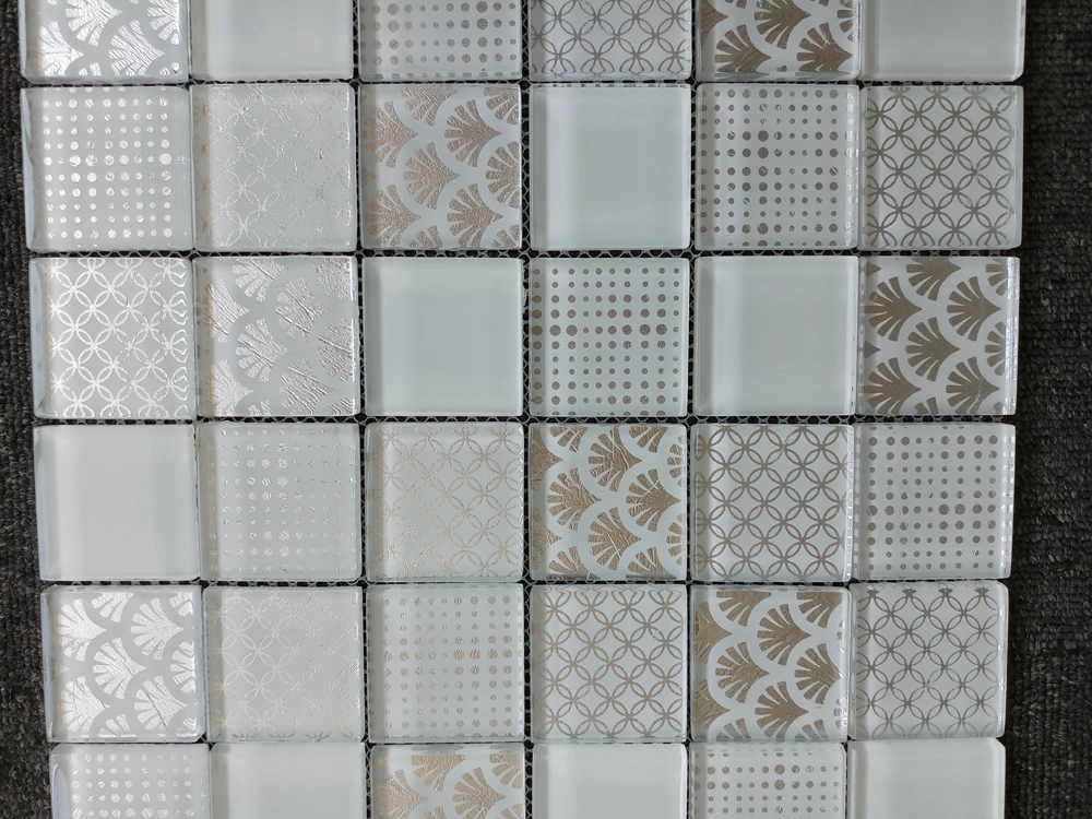 Silver Color Glass Mosaic for TV Background Glass Mosaic Wall Tiles