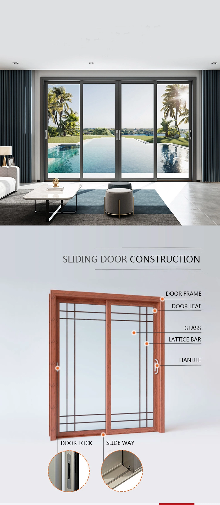 Jbd Standard Sliding Glass Door Size Interior Commercial Office Glass Sliding Door for Meeting Room