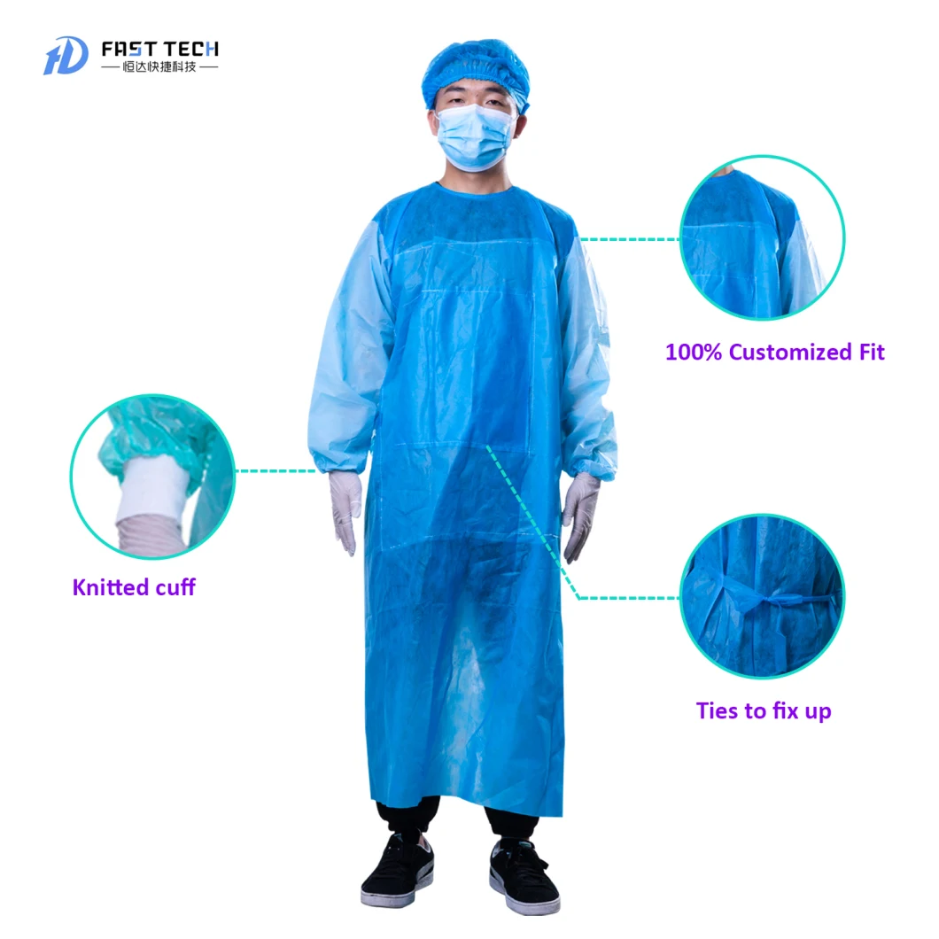 Disposable Gown Suit Safety Protective Clothing Isolation Gown Protective Gown PP+PE 35G/M2 (EO sterile)