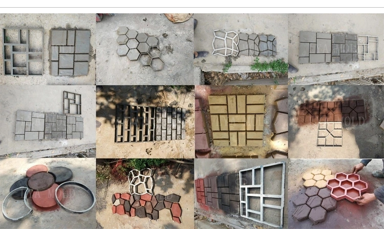 DIY Garden Ornament Stone Road Path Maker Mold Paving Cement Brick Mould