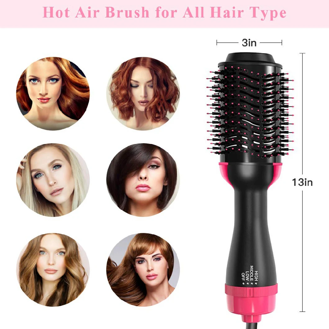 Hot Comb One Step Hair Dryer & Volumizer Hot Air Paddle Styling Brush Hot Comb Straightener Curling Iron Negative Ion Generator