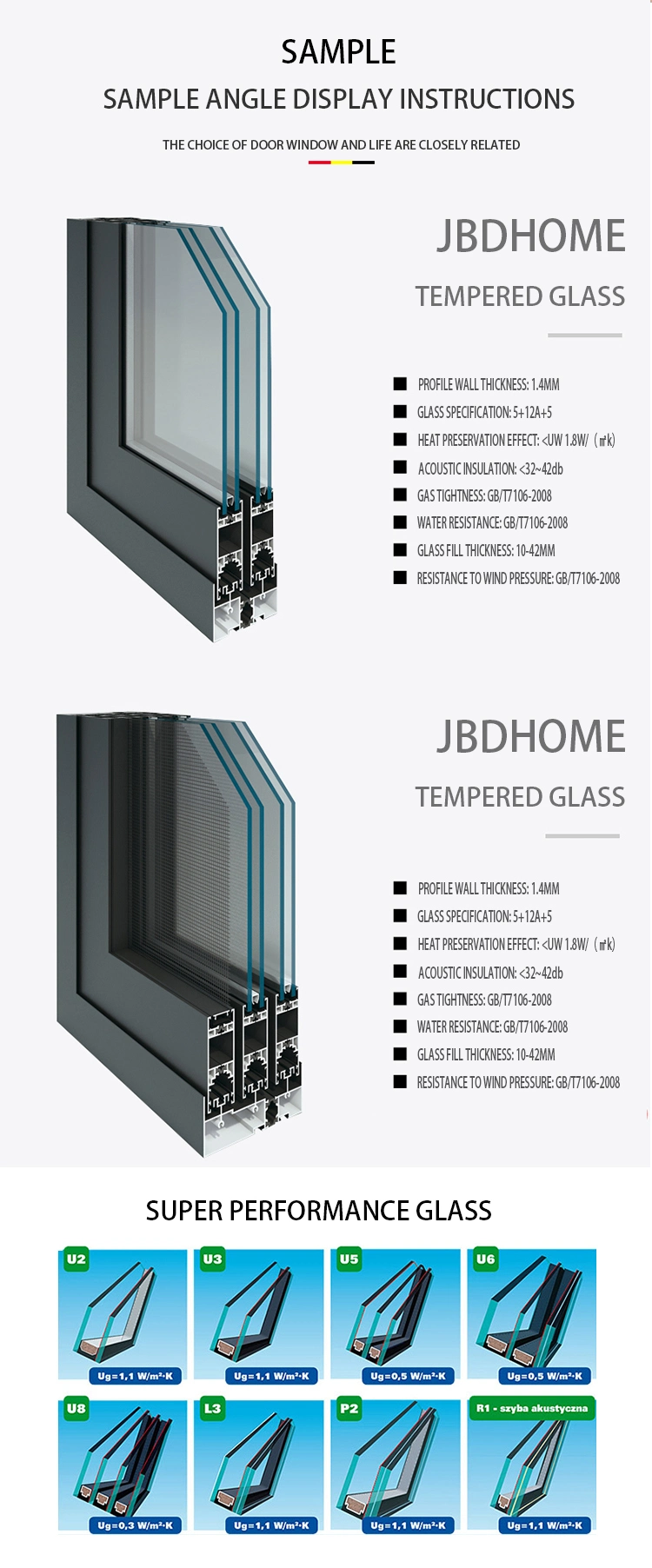 Jbd Standard Sliding Glass Door Size Interior Commercial Office Glass Sliding Door for Meeting Room