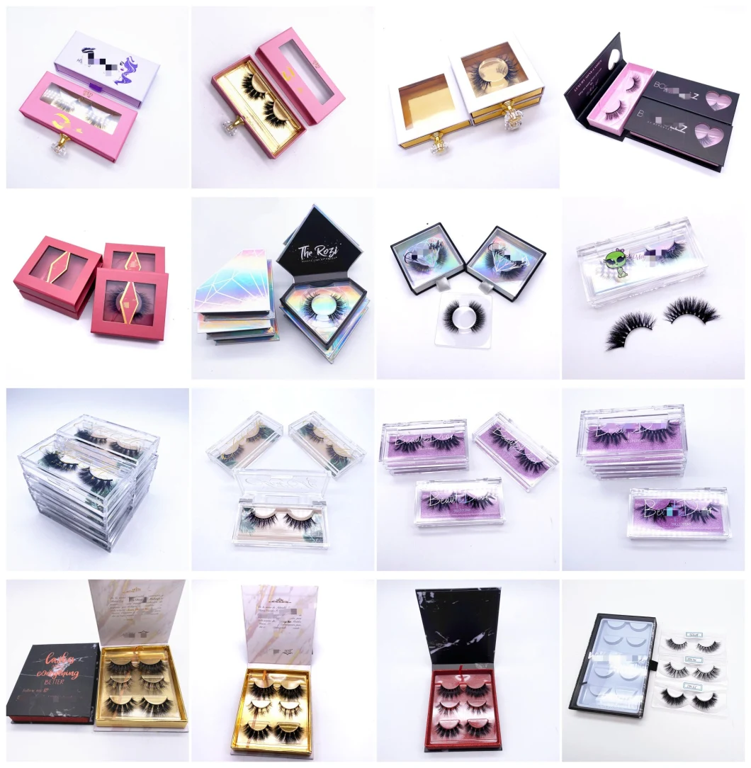 Mirror Customized Boxes for Wholesale Vegan Eyelashes Glue Curlers Cruelty Free Mink False Eye Lashes