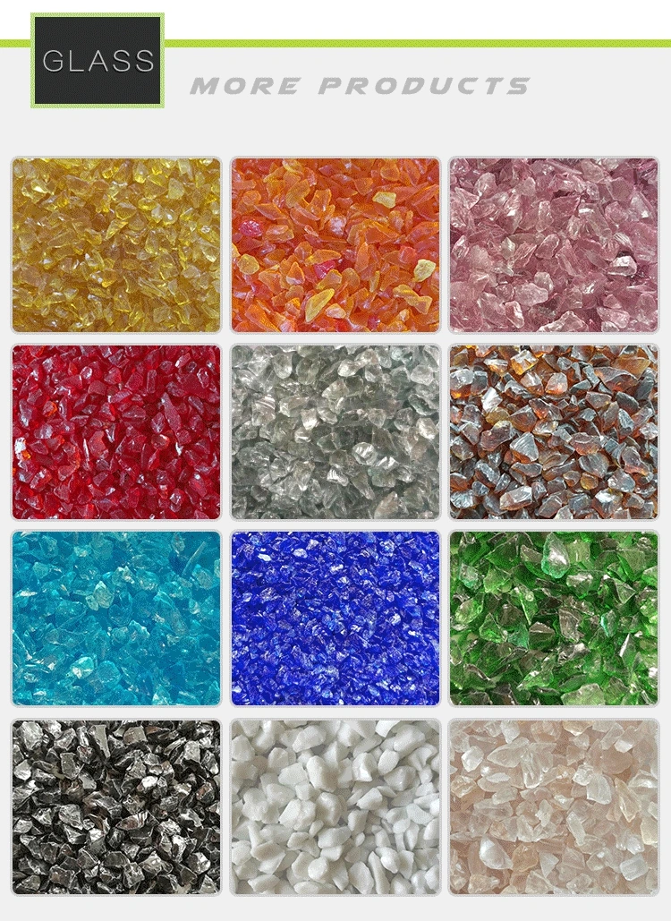 Opaque Colorful Decorative Glass Chips Recycled Crushed Glass for Crafts