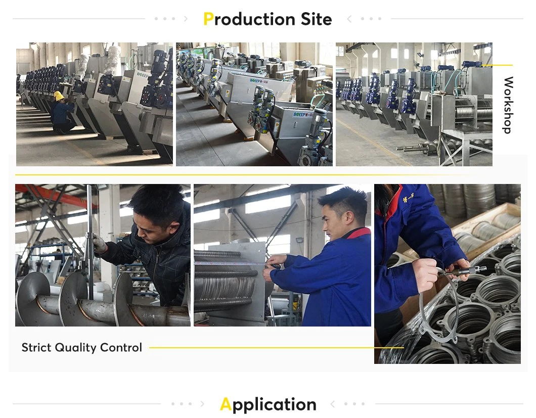 Wwtp ETP China Factory Biochemical Sludge Treatment Dehydrating Volute Multi Disc Screw Filter Press