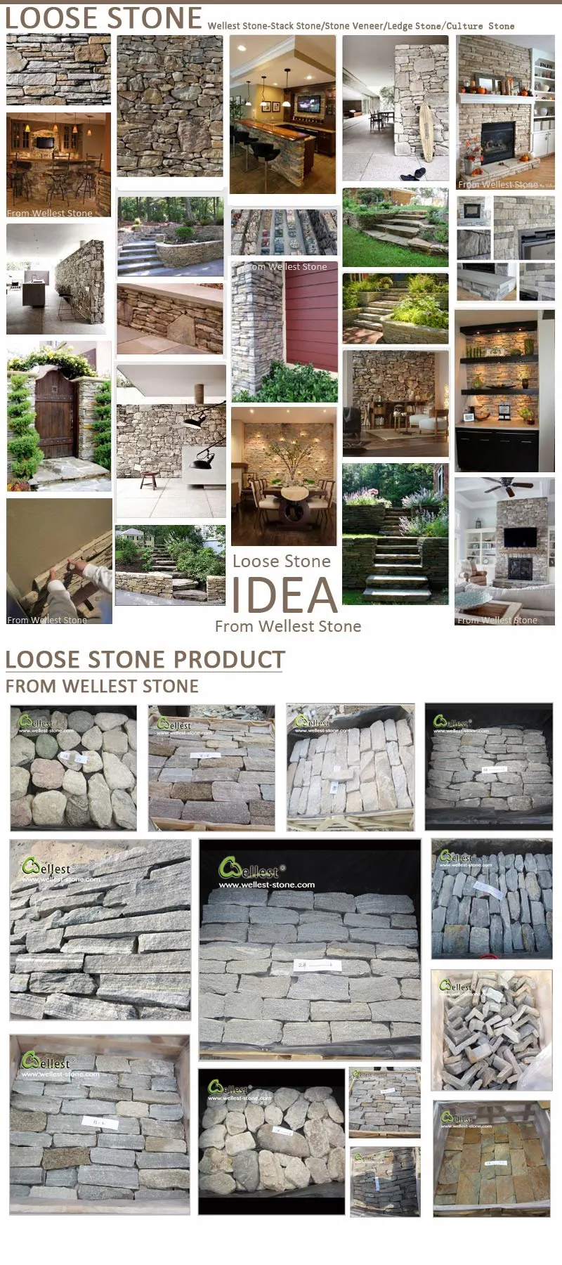 Loose Stone Veneer, Thin Stone Veneer, Dry Stack Stone for Wall