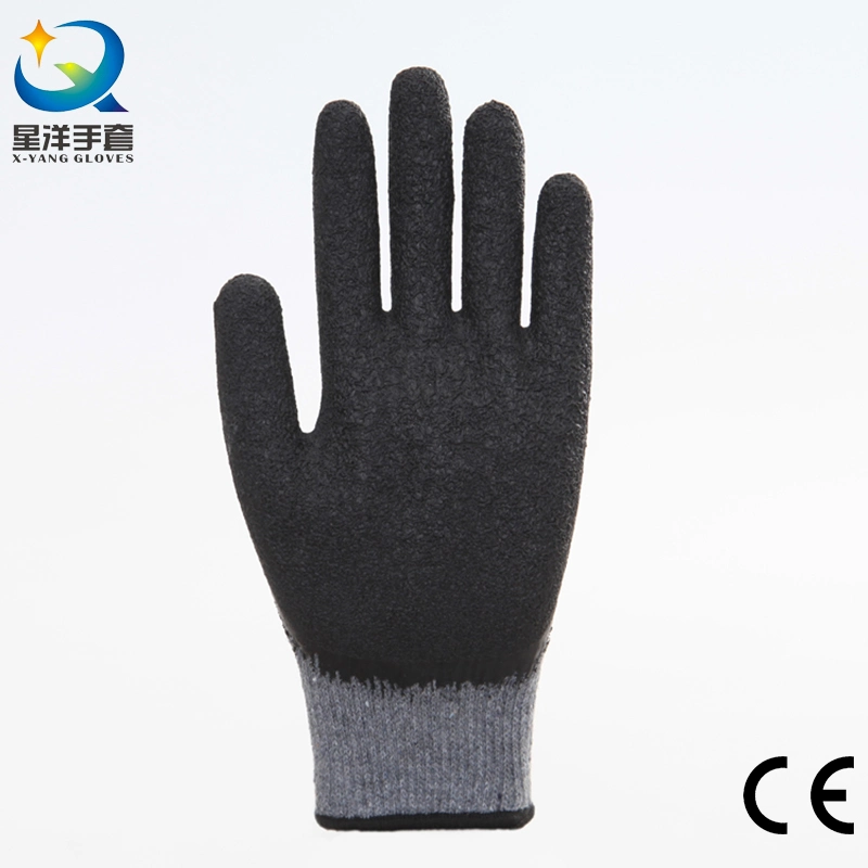 Automotive Assembly Industrial Latex Crinkle Coated Working Labor Safety Protective Gloves