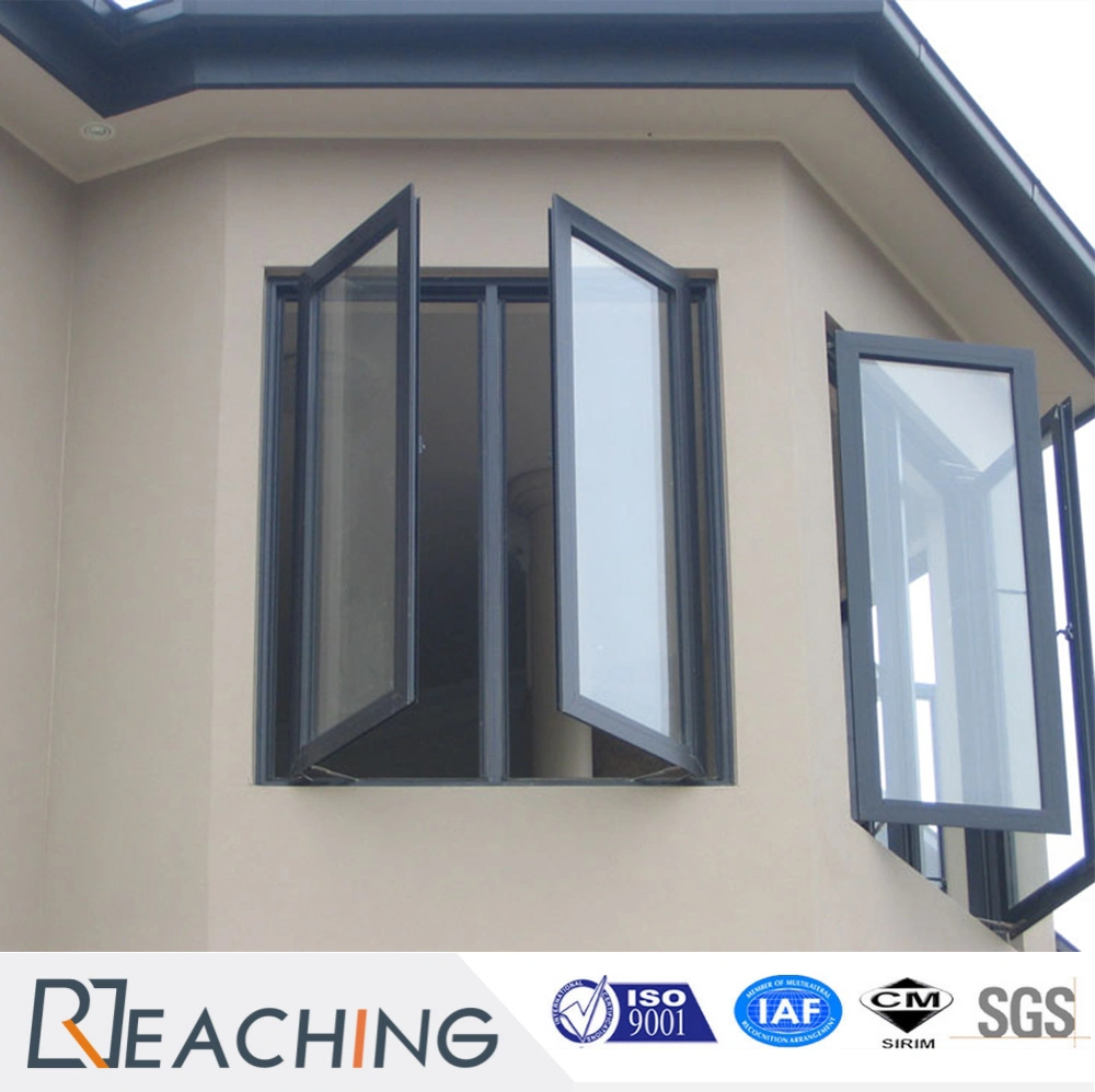 Windows Doors High Quality As2047 Black Aluminum Windows Double Tempered Glass Casement Windows for Residential House
