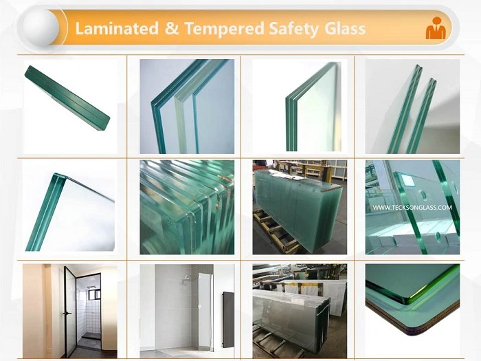 8mm Processed Toughened/Tempered / Annealed Glass for Frameless Shower Door