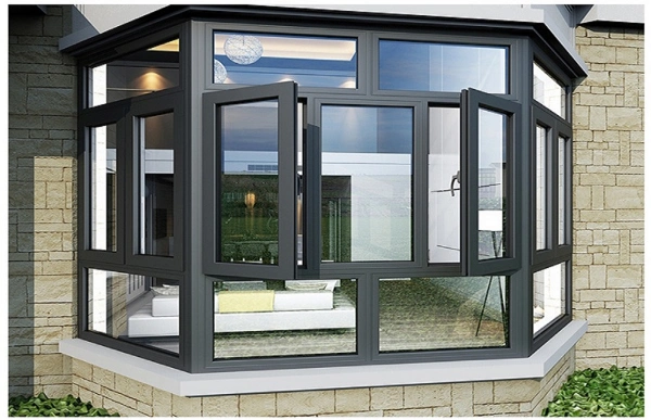 Aluminum Alloy Fold Opening Sash Window Balcony Glass