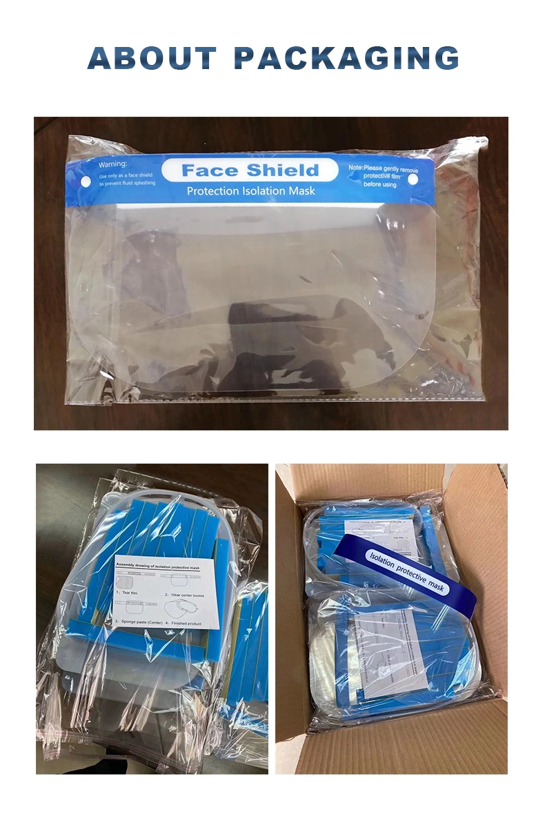 Wholesale Pet Transparent Plastic Reusable Anti Fog Full Cover Face Isolation Protection Shield