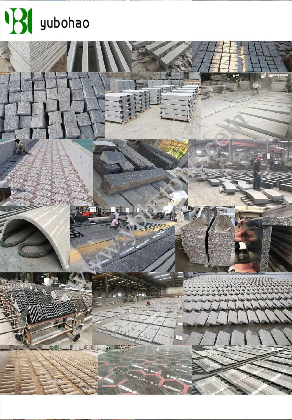 Chinese Natural Stone Flamed Blue Stone Granite Paving/Curbstone/Cobblestone/ Kerbstone for Landscape